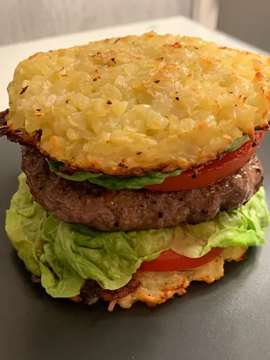 Super burger sans pain aux galettes de pomme de terre